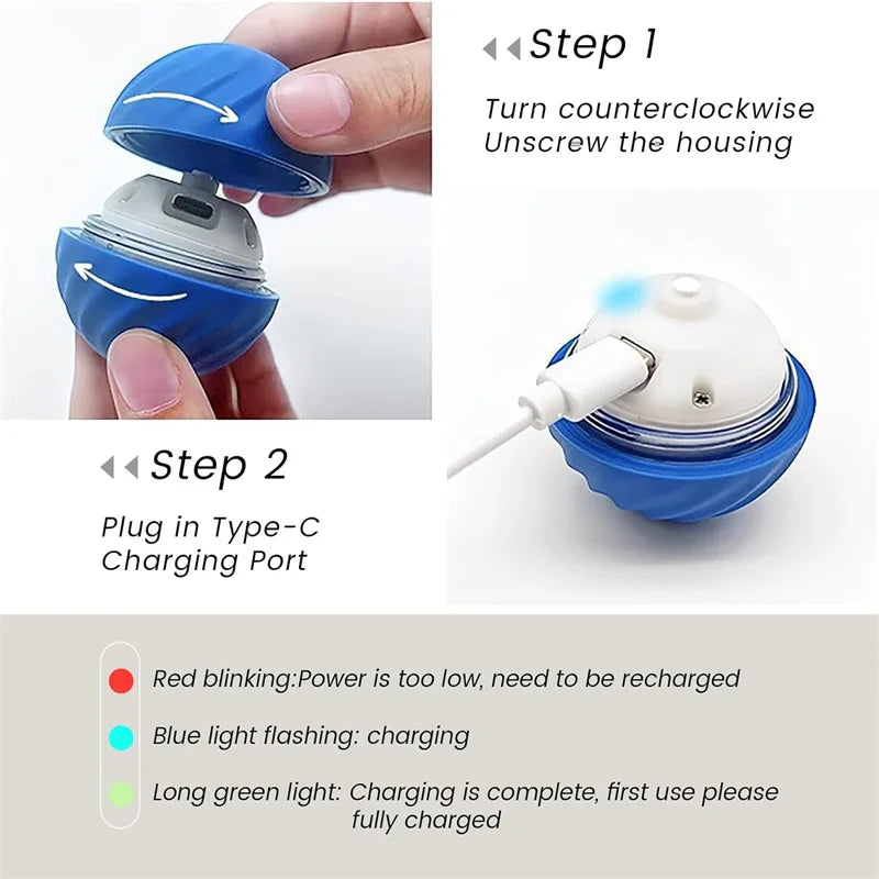 🐾 Clever Smart Pet Ball – USB Interactive Bouncing Toy for Dogs & Cats