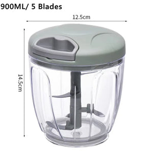 Clever Manual Food Chopper – Hand-Pull Veggie, Garlic & Meat Grinder (500ML/900ML) for Smart Kitchen Prep 🍅🧄 🍗