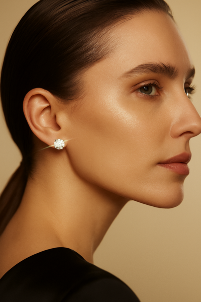 D Color Moissanite Stud Earrings | 925 Silver + GRA Certified
