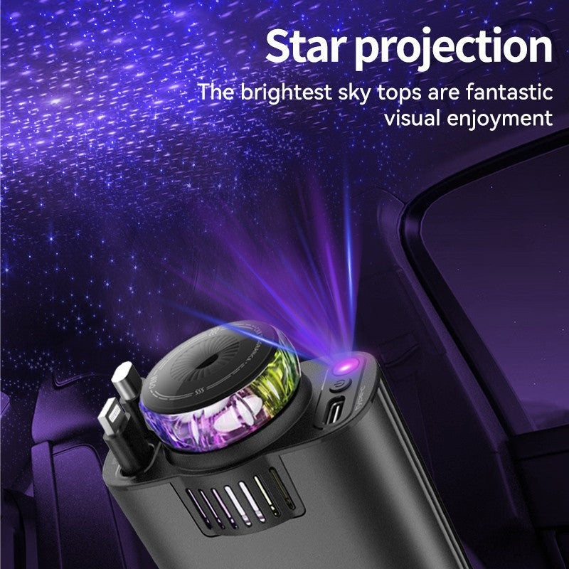 Clevio 5-in-1 Smart Car Charger 🚗⚡🌌 | Fast Charging + Starry Light + Aroma Diffuser