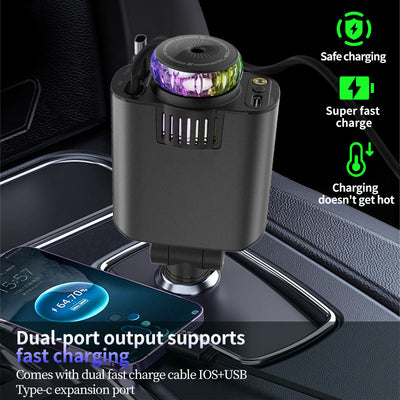 Clevio 5-in-1 Smart Car Charger 🚗⚡🌌 | Fast Charging + Starry Light + Aroma Diffuser