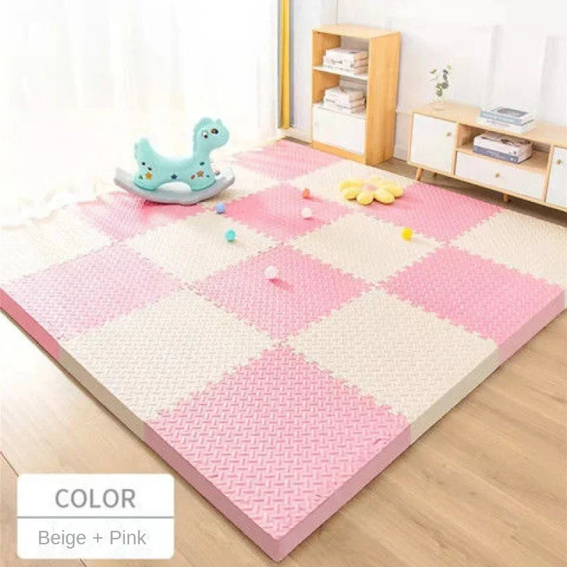 Clever EVA Interlocking Gym Floor Mats – Non-Slip Leaf Grain Puzzle Tiles for Fitness & Home Decor 🧘‍♀️🏠