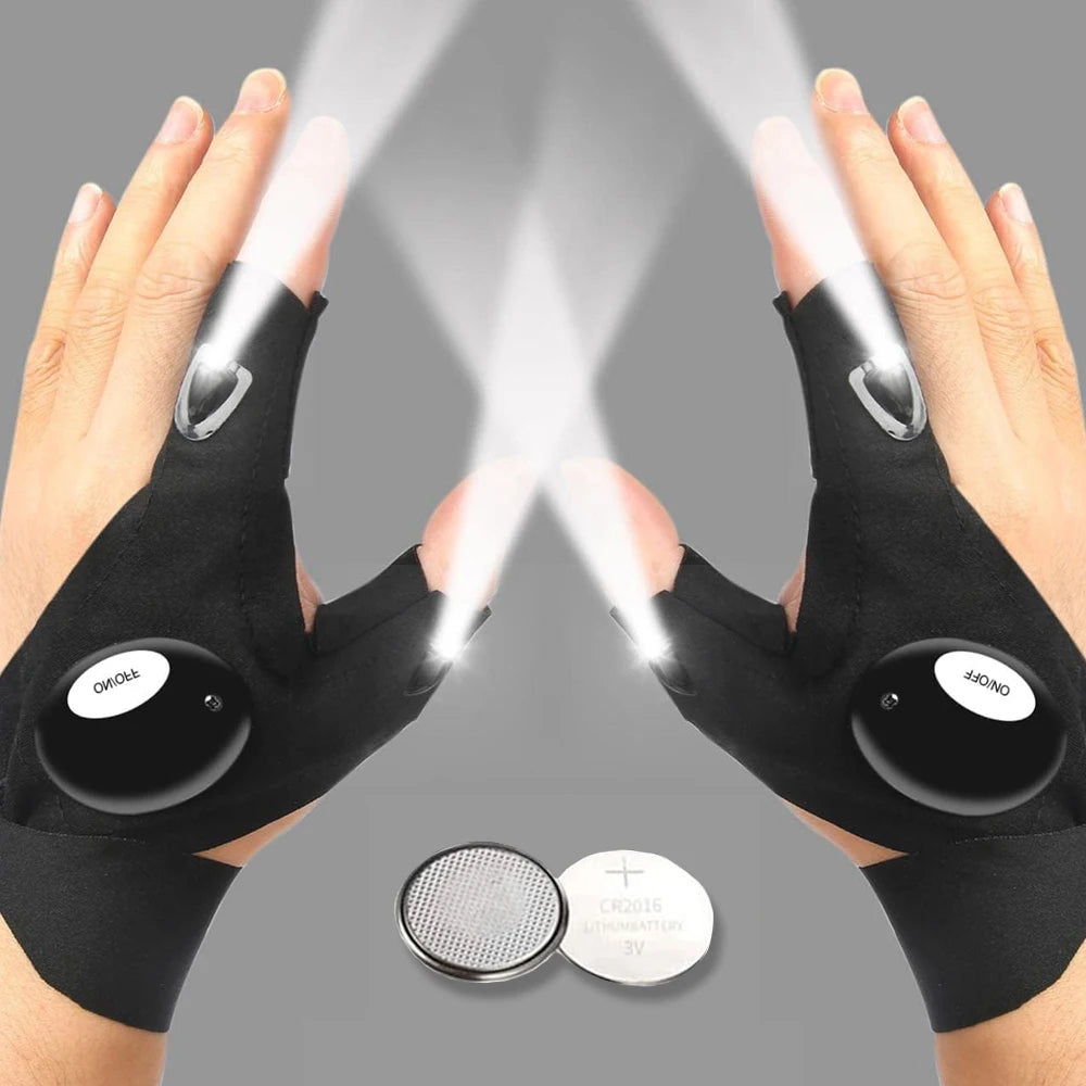 LED Half Finger Flashlight Gloves🔦🧤