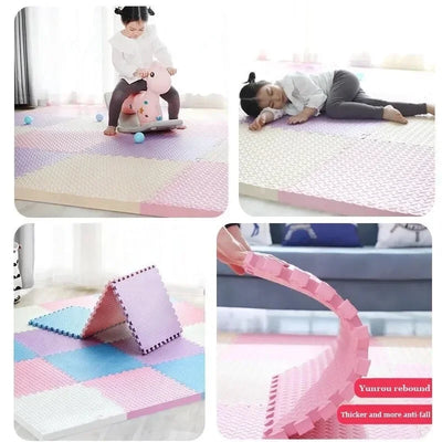 Clever EVA Interlocking Gym Floor Mats – Non-Slip Leaf Grain Puzzle Tiles for Fitness & Home Decor 🧘‍♀️🏠