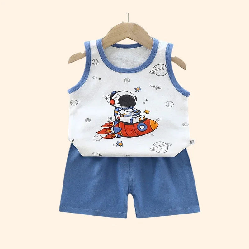 Clever Cotton Kids Summer Set – Eco-Friendly Baby Vest & Shorts Outfit for Boys & Girls (12–36M) 👶☀️