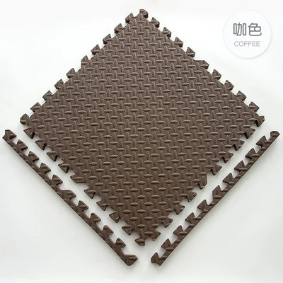 Clever EVA Interlocking Gym Floor Mats – Non-Slip Leaf Grain Puzzle Tiles for Fitness & Home Decor 🧘‍♀️🏠
