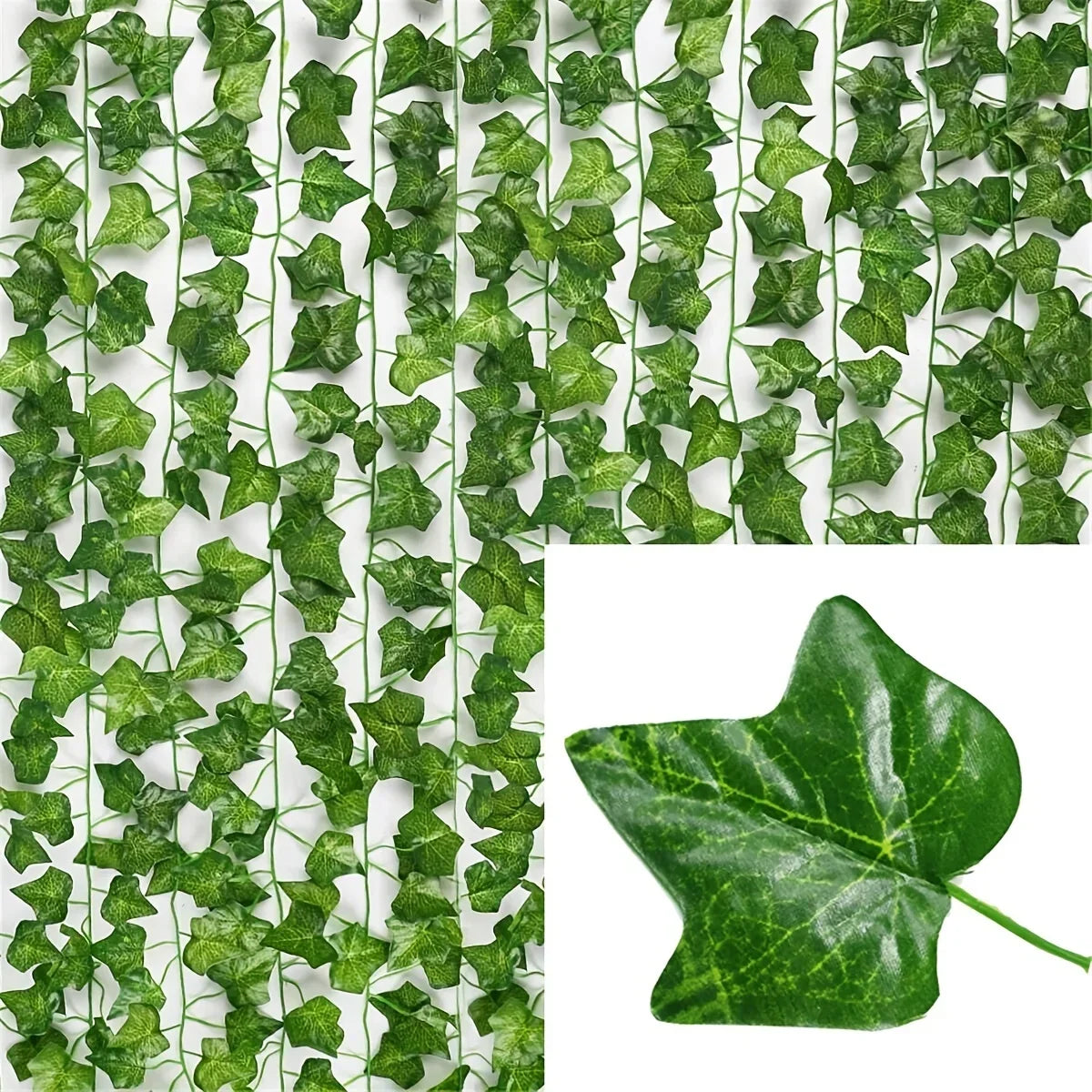 Artificial Ivy Leaf Garland – Lush Hanging Vine Decor for Home, Garden, Weddings & DIY Projects 🍃✨