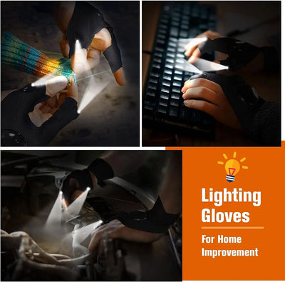 LED Half Finger Flashlight Gloves🔦🧤