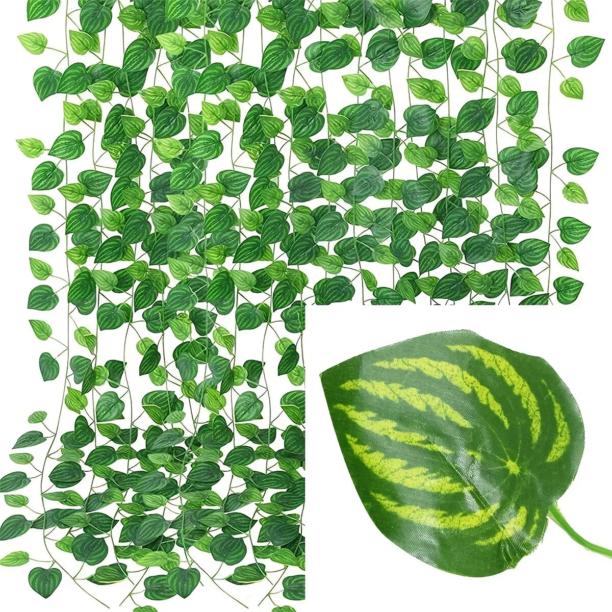Artificial Ivy Leaf Garland – Lush Hanging Vine Decor for Home, Garden, Weddings & DIY Projects 🍃✨