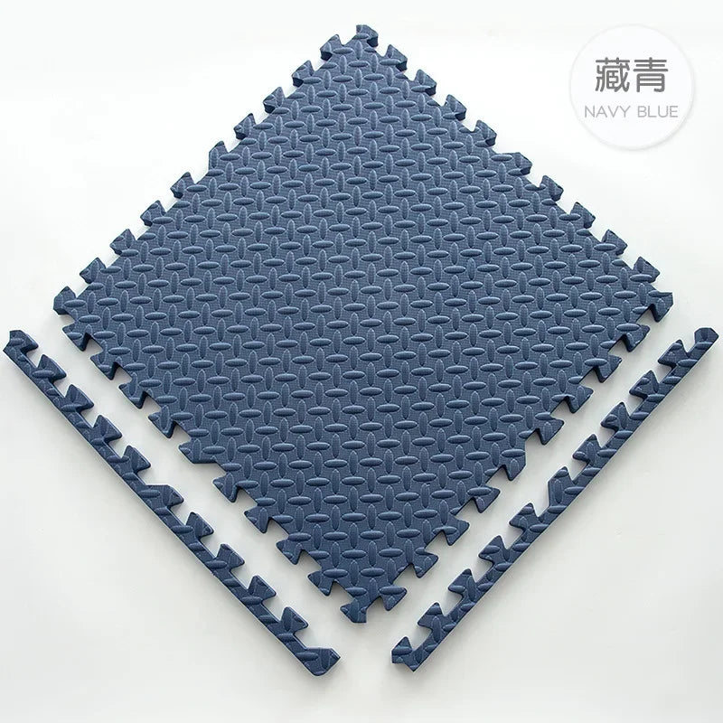Clever EVA Interlocking Gym Floor Mats – Non-Slip Leaf Grain Puzzle Tiles for Fitness & Home Decor 🧘‍♀️🏠