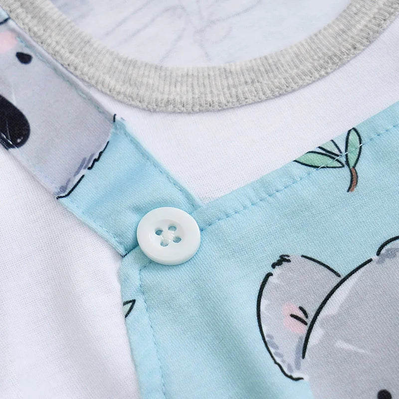 Koala Cuddles Baby Romper – Soft Cotton Short Sleeve Jumpsuit for Newborns & Toddlers (0–18 Months) 🌿🧸 