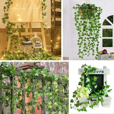 Artificial Ivy Leaf Garland – Lush Hanging Vine Decor for Home, Garden, Weddings & DIY Projects 🍃✨