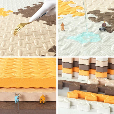 Clever EVA Interlocking Gym Floor Mats – Non-Slip Leaf Grain Puzzle Tiles for Fitness & Home Decor 🧘‍♀️🏠