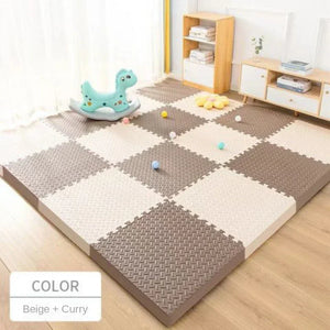 Clever EVA Interlocking Gym Floor Mats – Non-Slip Leaf Grain Puzzle Tiles for Fitness & Home Decor 🧘‍♀️🏠