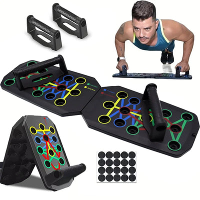 Portable Push-Up Board System – Color-Coded, Foldable Upper Body Trainer for Chest, Arms, Back & Core 🔥💪