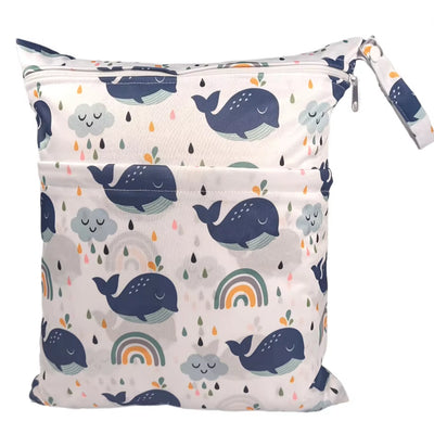 Reusable Wet & Dry Baby Bag – Dual-Zip Waterproof Pouch for Diapers & Essentials (36×29cm) 👶♻️👜 