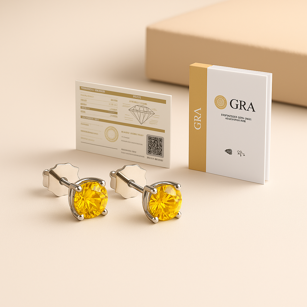 D Color Moissanite Stud Earrings | 925 Silver + GRA Certified